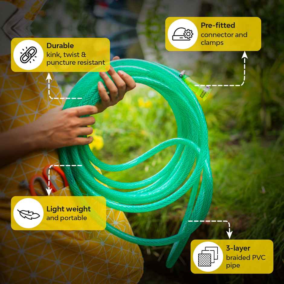 10club Flexible Garden Hose Pipe - 10m Length