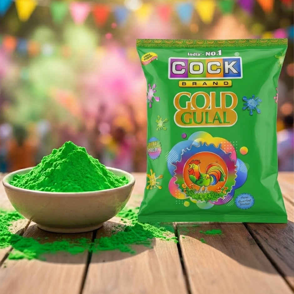 Gold Holi Gulal | Green | Skin Friendly | Cock