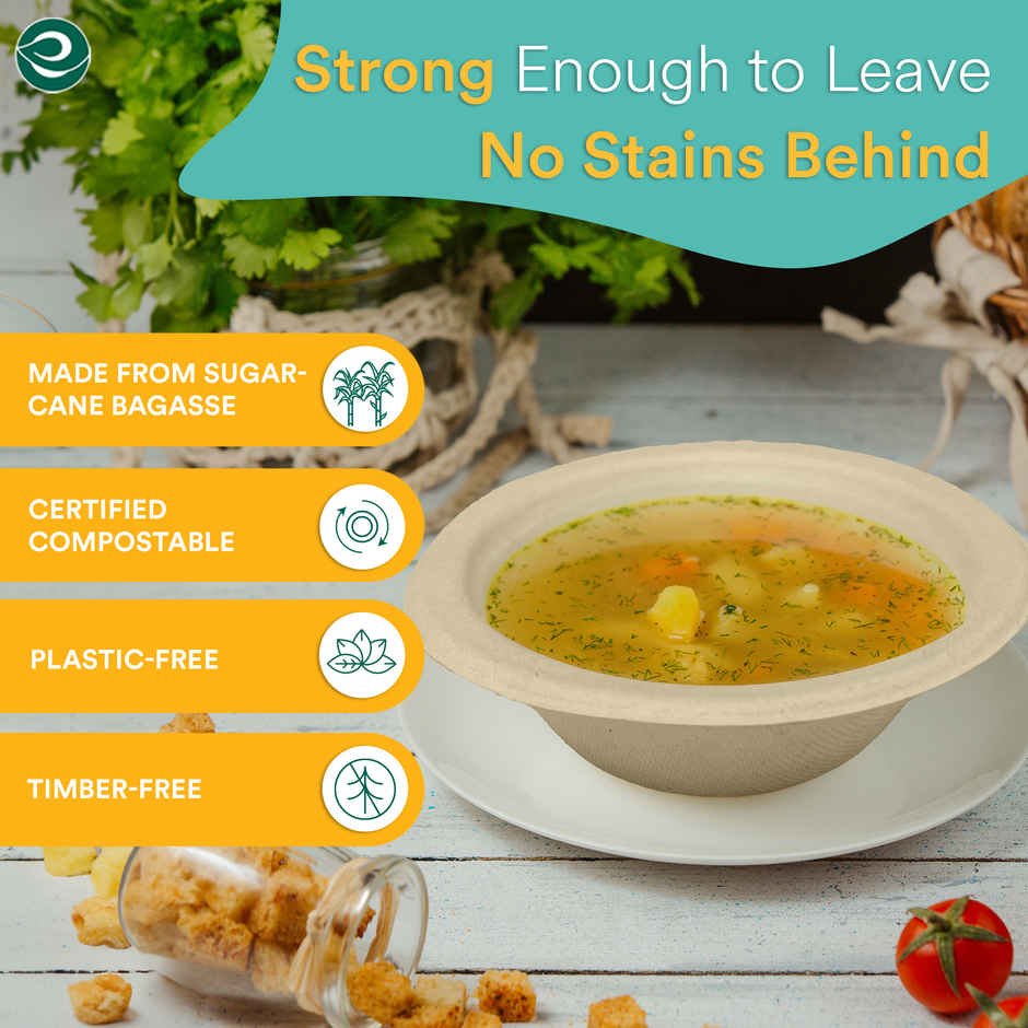 Round Disposable Bowl | 350 ml | 10 Count | Eco Soul