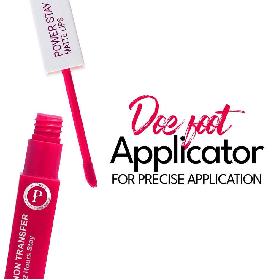 PERPAA Beauty Powerstay Liquid Matte Lipstick, Vitamin E | Deep Pink Matte