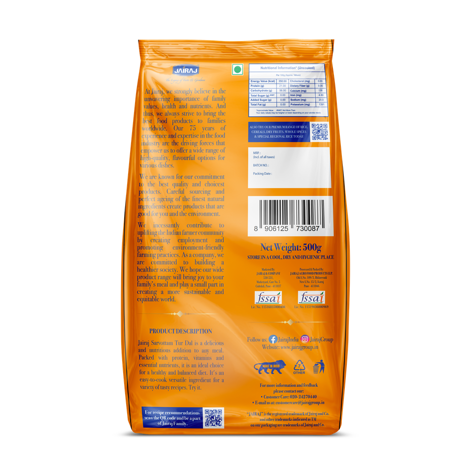 Jairaj Tur Dal / Arhar Dal