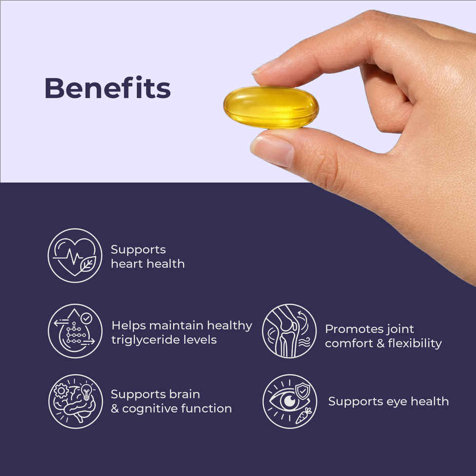 OYB Omega Fish Oil with 1000 mg Omega-3 (EPA & DHA) | 60 Softgels | OYB Omega