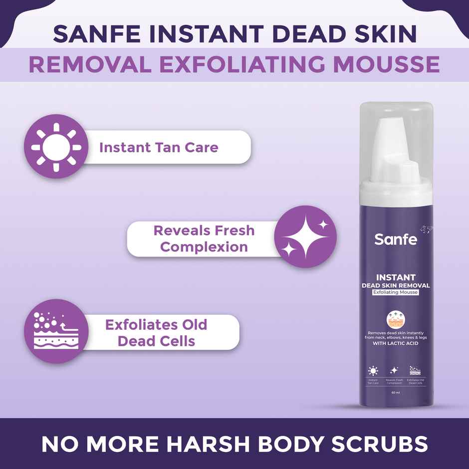 Sanfe Instant Dead Skin Removal Exfoliating Mousse Visibly Removes Tan Exfoliates