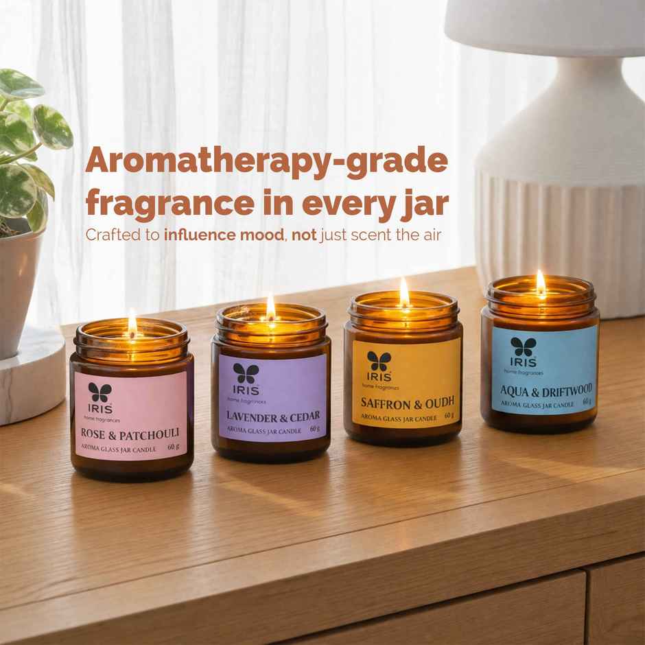 IRIS Aroma Glass Jar Candle | Assorted Fragrance