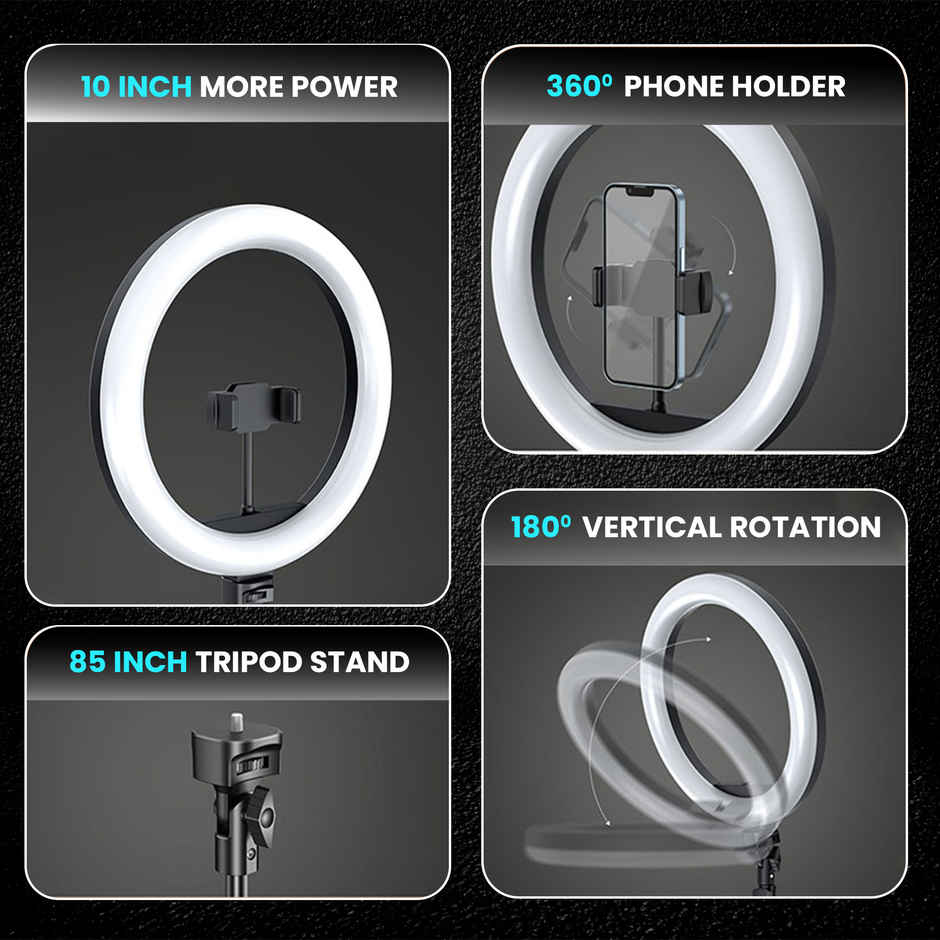 Kratos 10 Inch Ring Light with 7 Feet Tripod Stand