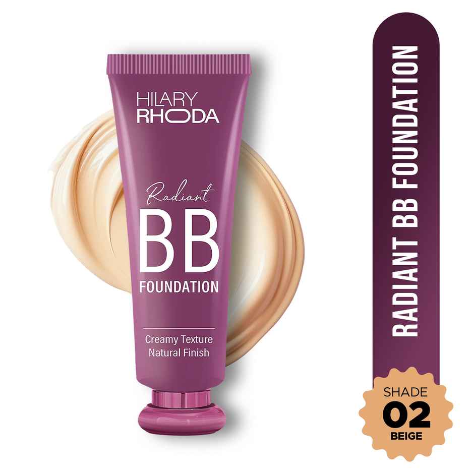 Hilary Rhoda Radiant BB Foundation | Ultra-Creamy & Lightweight Formula | Beige - Shade 02