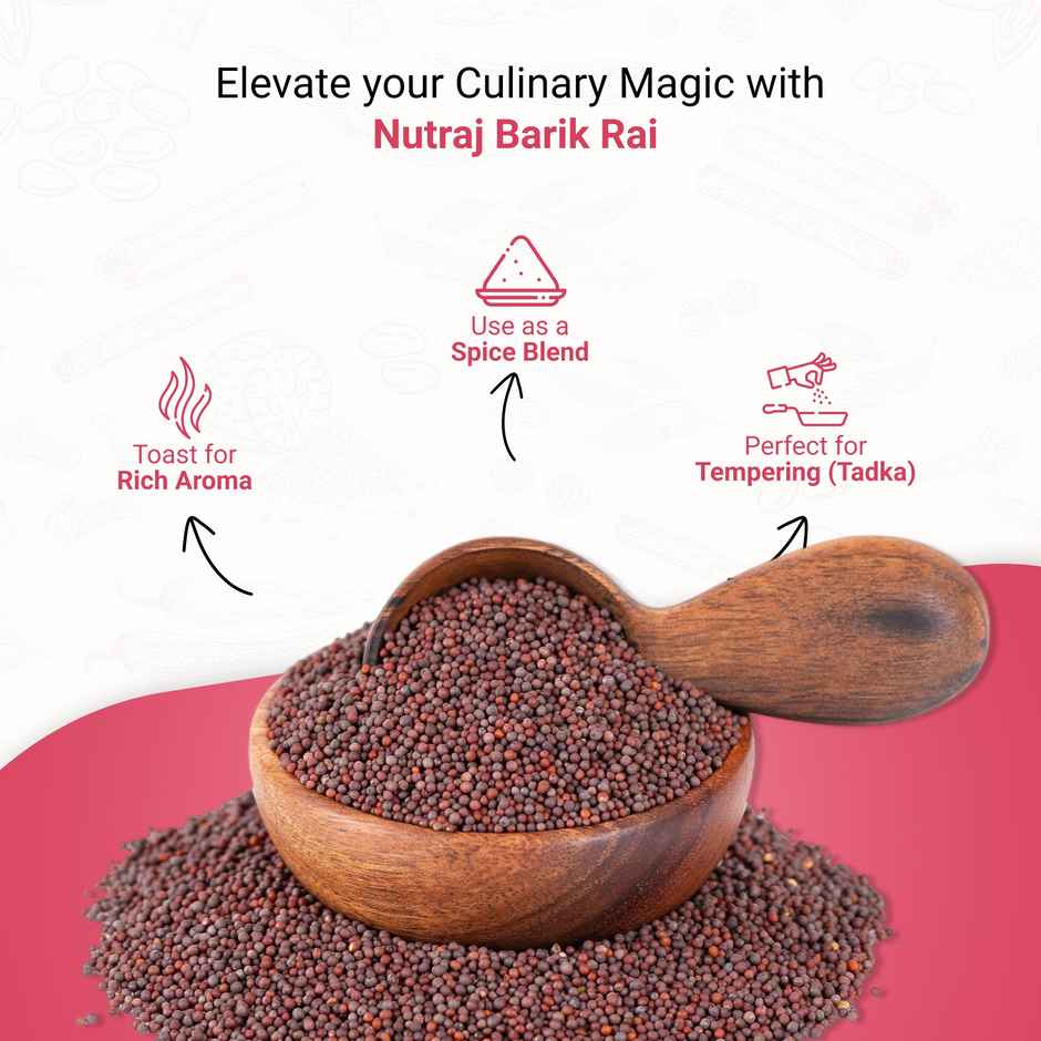 Nutraj Classic Barik Rai (Fine Black Mustard Seeds) - Pouch