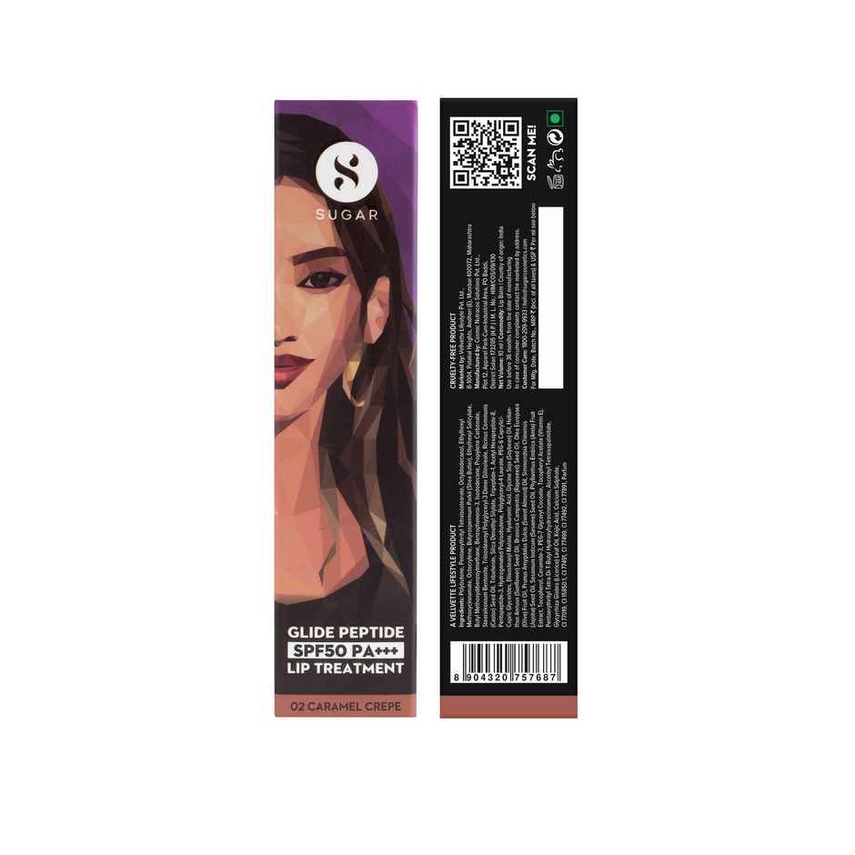 SUGAR Cosmetics Glide Peptide SPF 50 PA+++ Lip Treatment 02 Caramel Crepe