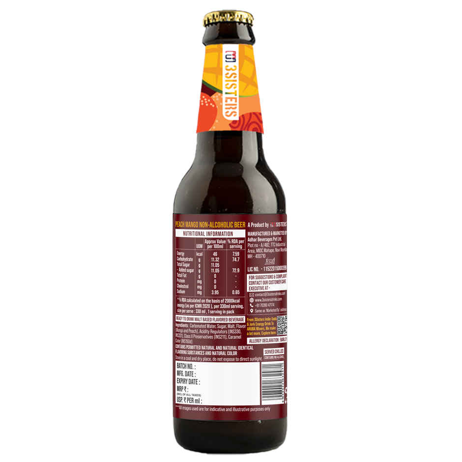 3 Sisters Peach and Mango Non Alcoholic Beer Combo 