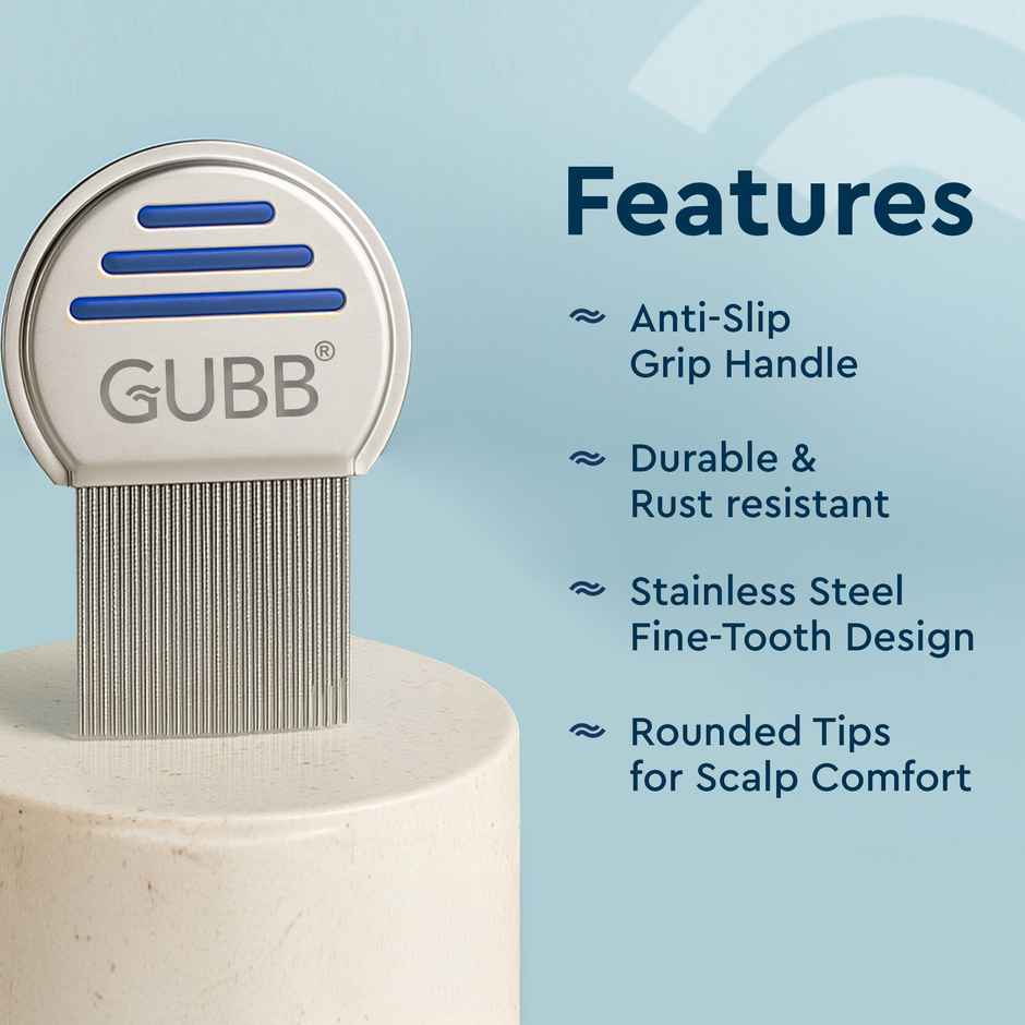 GUBB Metal Lice Comb with Texture