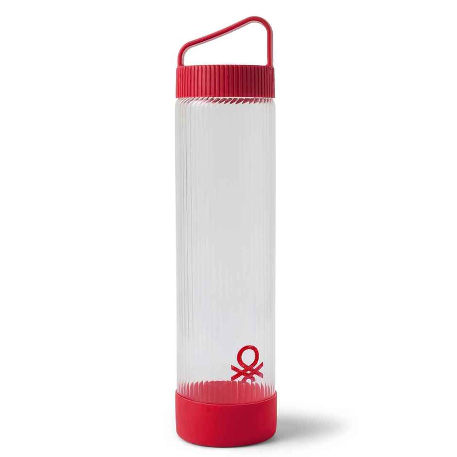 United Colors of Benetton Glass Water Bottle Silicone Base Leakproof BPA Free Durable