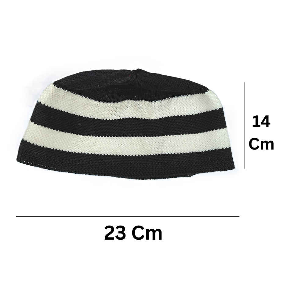 Namaz Prayer Cap for Adults Black and White | B-NET