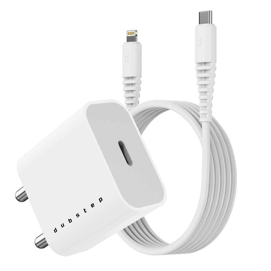 Dubstep Sprint 20W USB-C Charger | All Fast Charging Technologies (With Type-C To L Cable - White