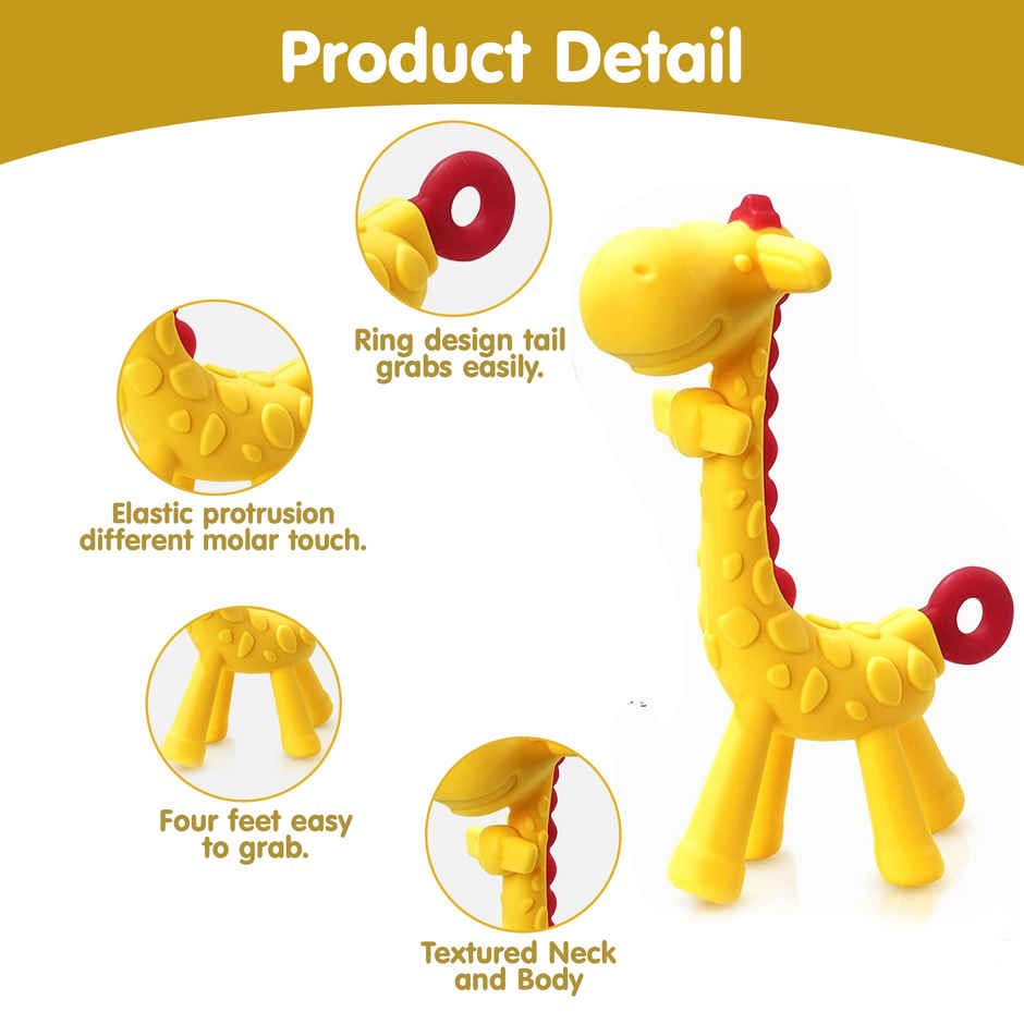Kidology Giraffe Baby Teether | Yellow & Red
