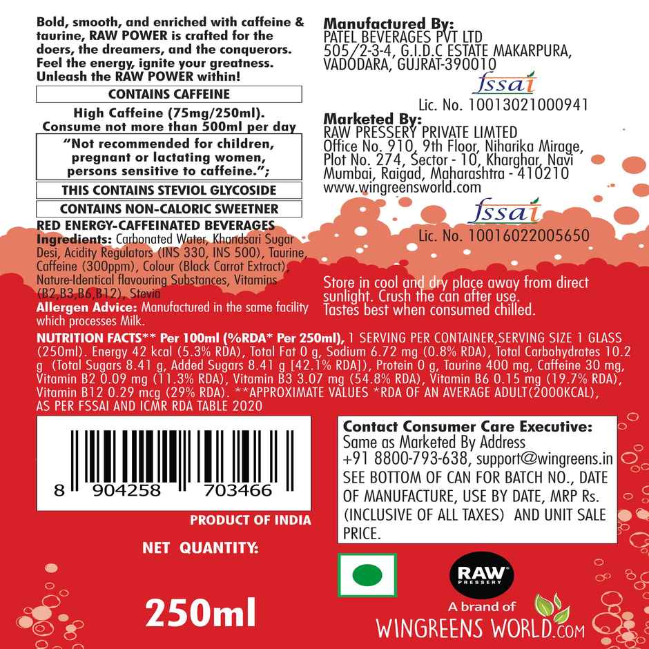 Raw Pressery Power Energy Drink Combo