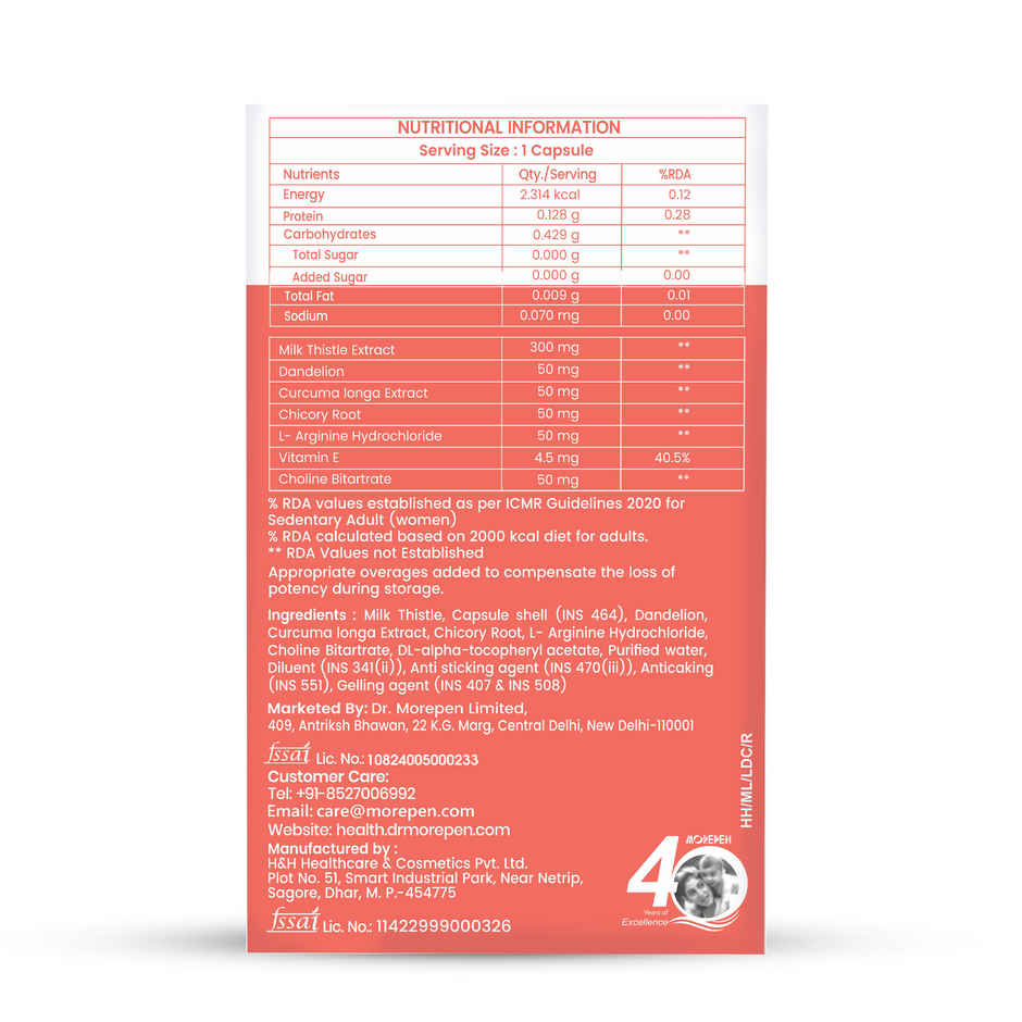 Dr. Morepen Milk Thistle+ Helps in Liver Detox with Extract 21:1