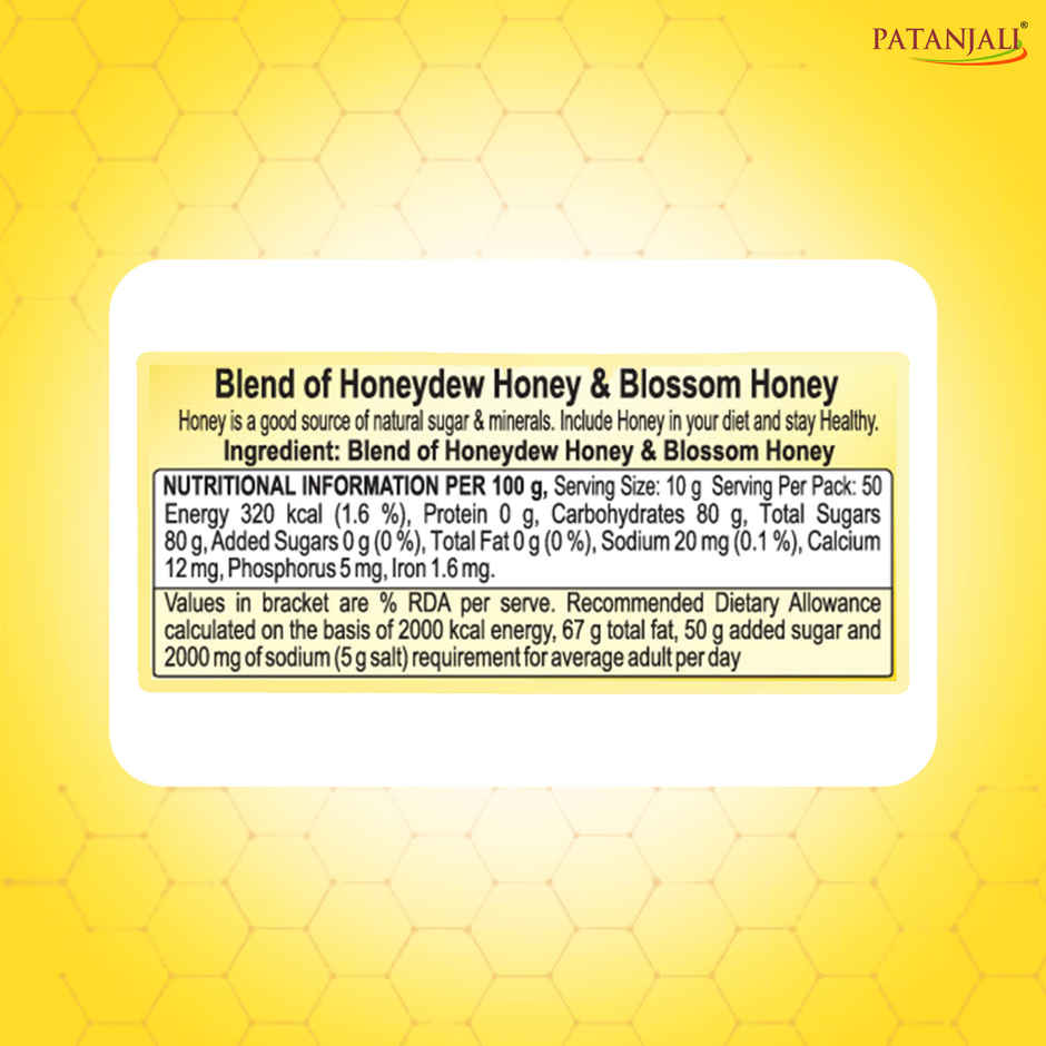 Patanjali Pure Natural Honey- No Added Sugar