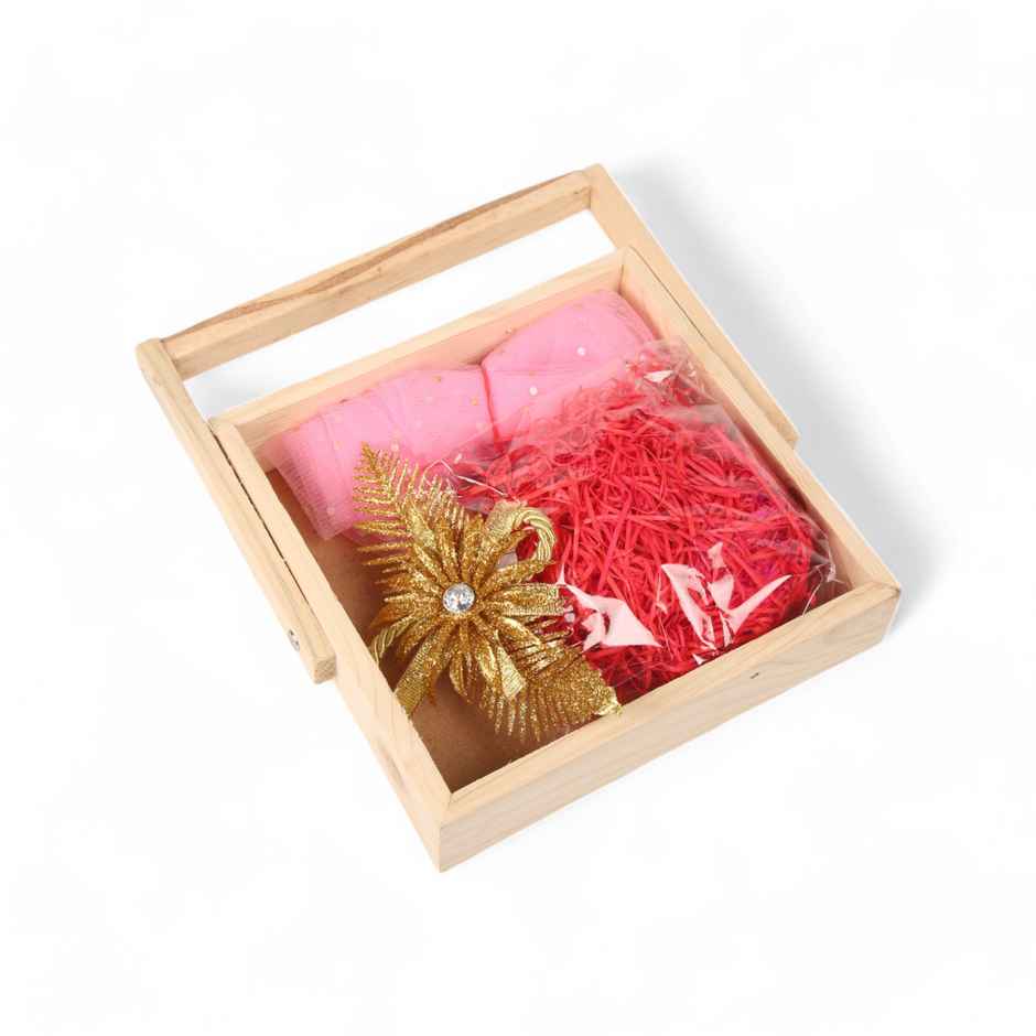 Festvista Pine Wood 8 x 8 inch Square Basket