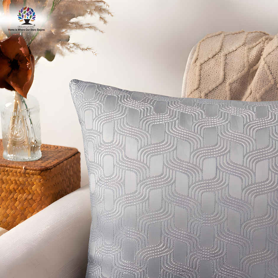 Dream Living Jacquard Cushion Cover Set | Grey - 40 x 40 cm