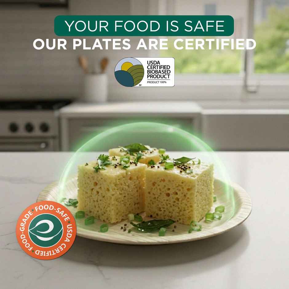 ECO SOUL | Palm Leaf Disposable Plates | 6 Inch | Round | 10 Count