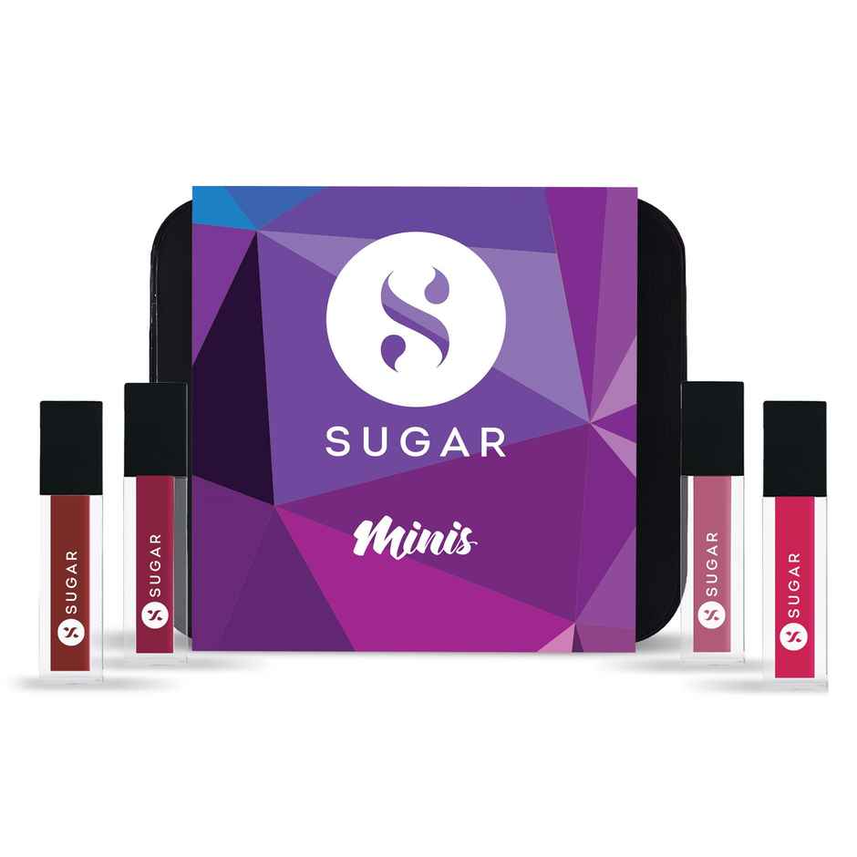 SUGAR Cosmetics Smudge Me Not Liquid Mini Lipstick Set | Nude Set