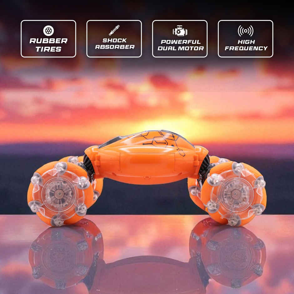 SEEDO Remote Control Car 1:16 , 2.4 GHz ,USB Rechargeable, Fast Speed Twisting Drift Car | Orange