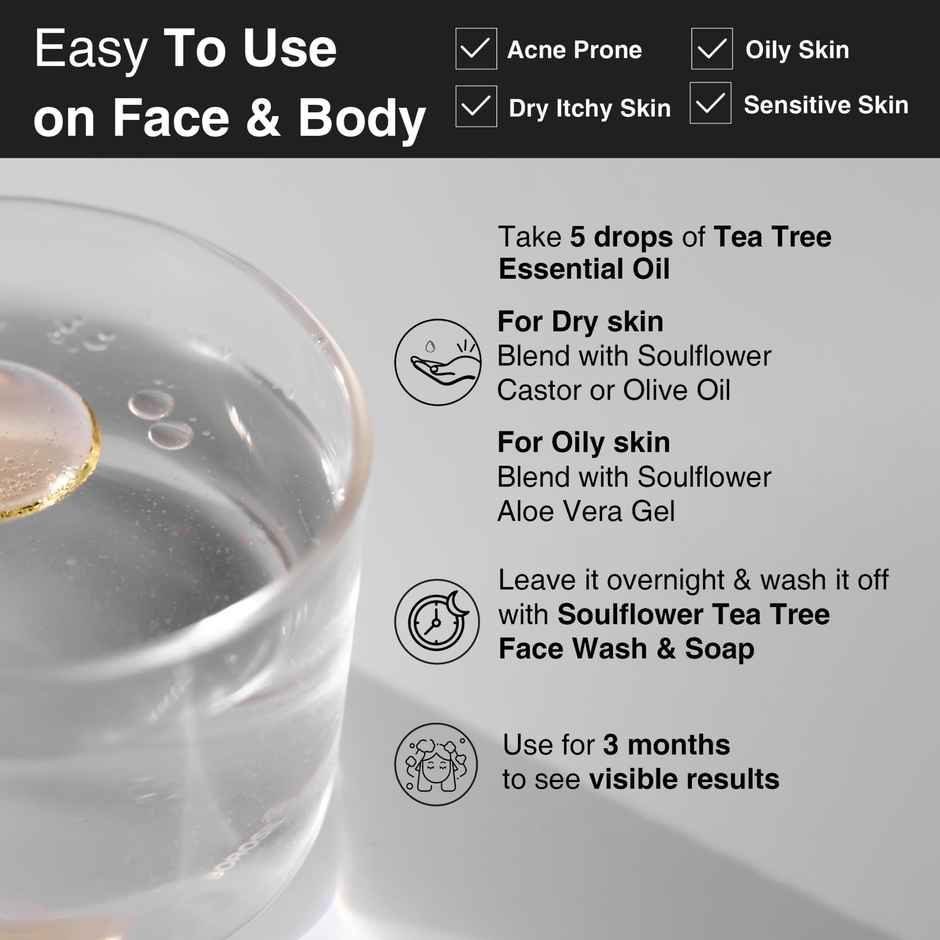 Soulflower Tea Tree Essential Oil For Dandruff Control