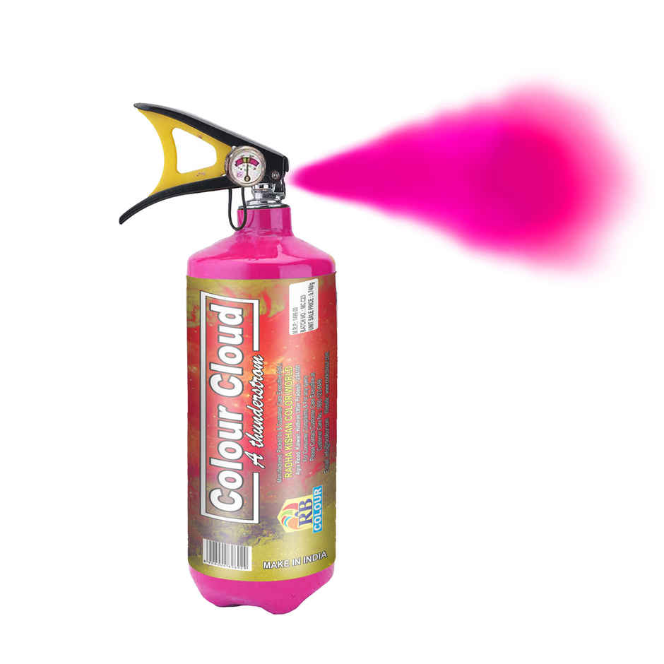 Holi Colour Cloud Cylinder Spray | Pink | 2 kg | Cock