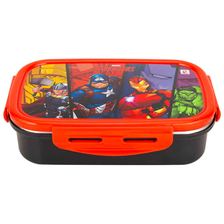 Striders Avengers Single Compartment Lunch Box With Cutlerys Multicolor | 310 ml