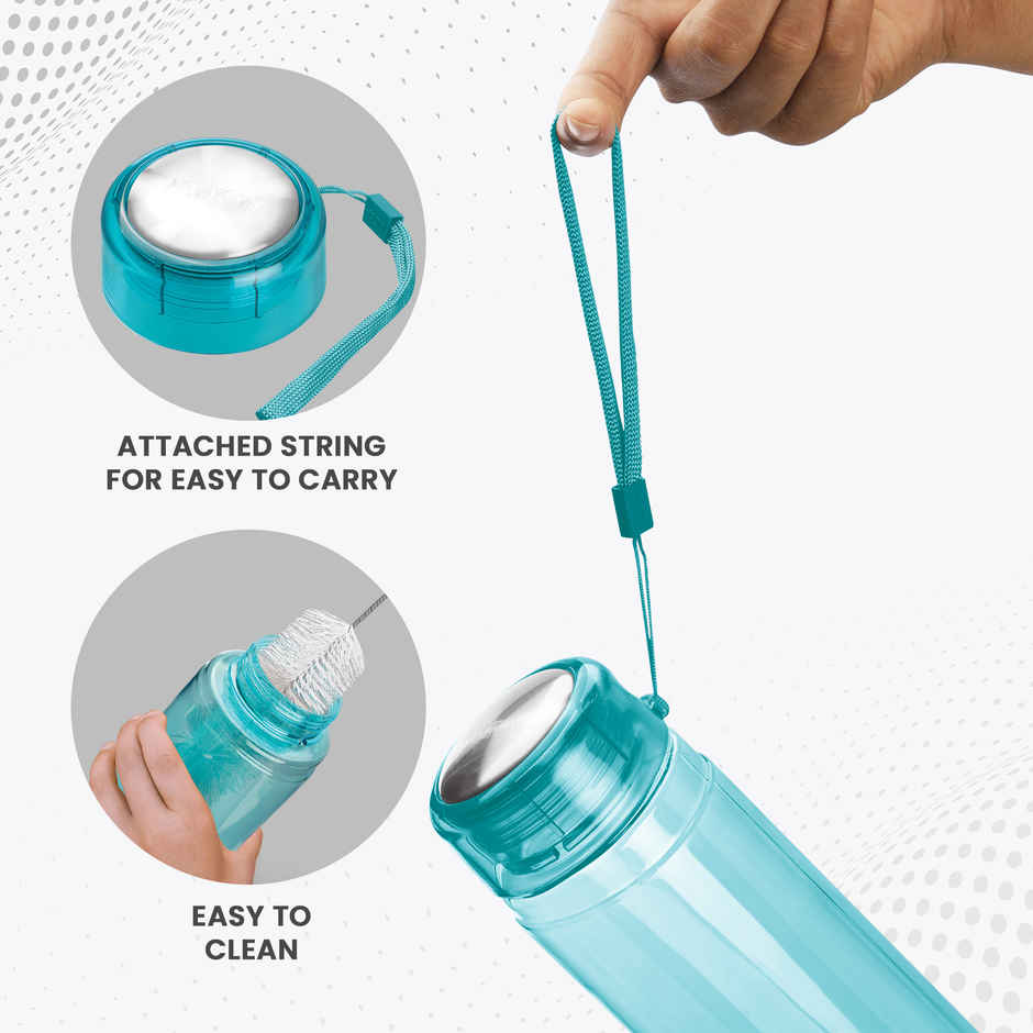 Milton Hector 1000 Water Bottle 1 Litre Reusable Plastic Fridge Bottle BPA Free and Leak Proof Blue