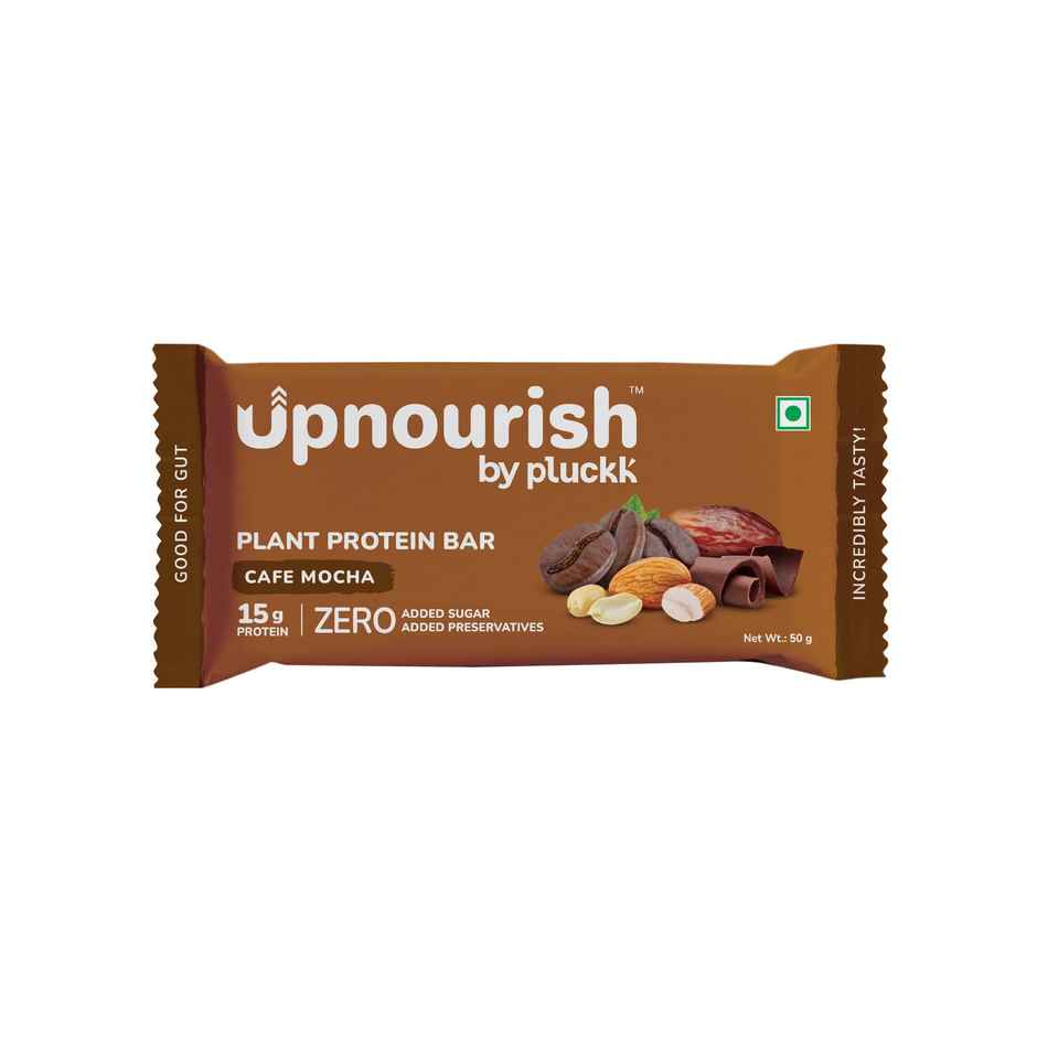 Pluckk Upnourish 15g Plant Protein | Cafe Mocha |No Added Sugar|No Added Preservatives|Good For Gut