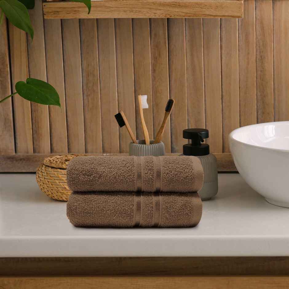 Mytrident Cotton Hand Towel | 400 GSM | Gym Towel Set - Coconut Shell