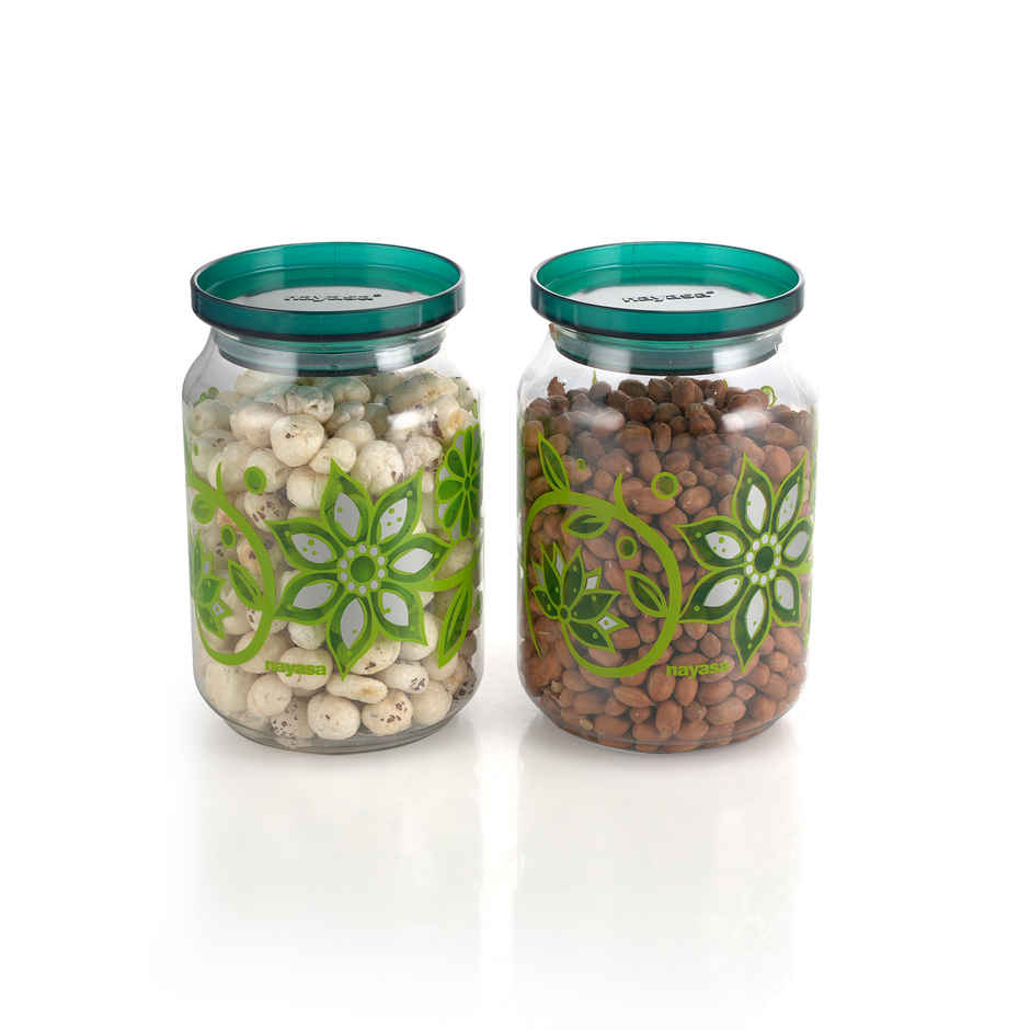 Nayasa Hermit BPA Free Food Grade Airtight Kitchen Storage Containers | Green - 500 ml
