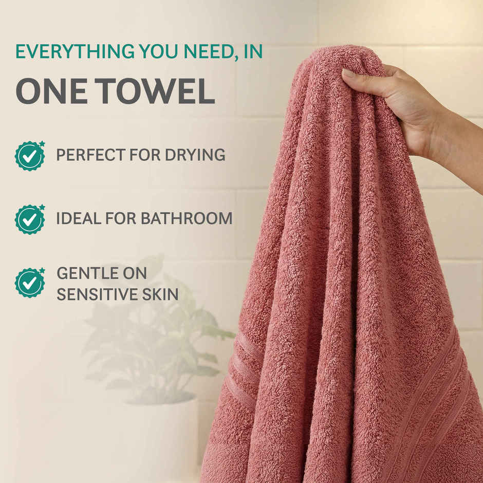 Mytrident Comfort Living Cotton Bath Towel | Apple Red