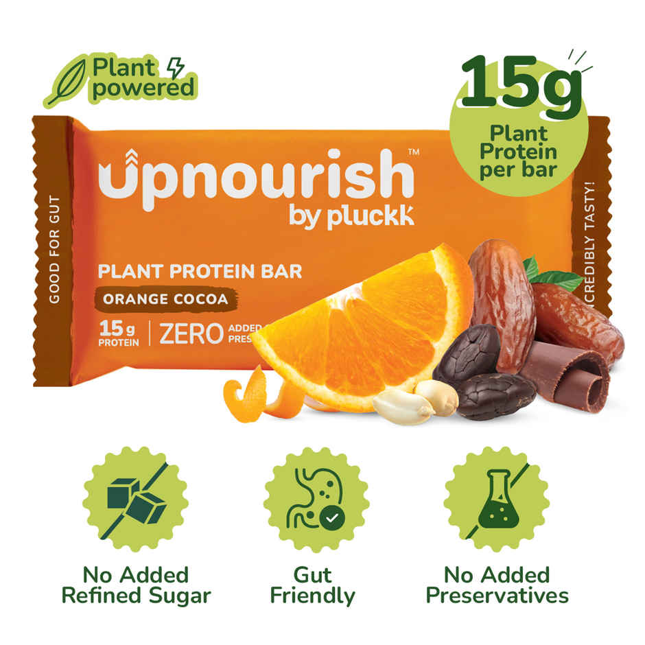 Chocolate Orange Protein Bar - No Refined Sugar | 15 g Complete Protein | Upnourish by Pluckk