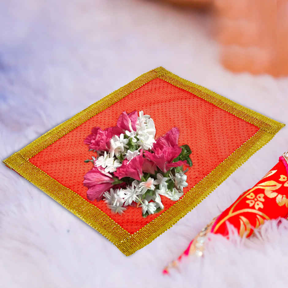 Puja Red Chunni | 33 x 33 cm | Shubhkart