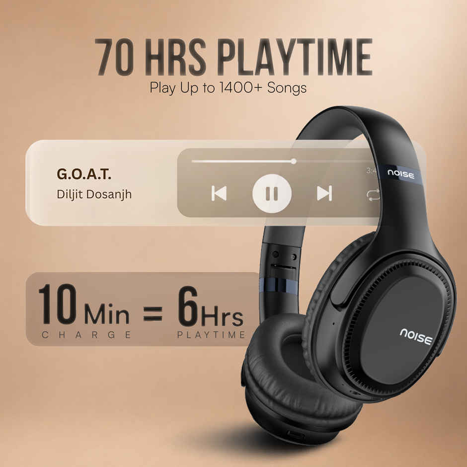 Noise Airwave Max 3 70H Playtime 40mm Driver Low latency-Upto 40ms Headphones | Carbon Black