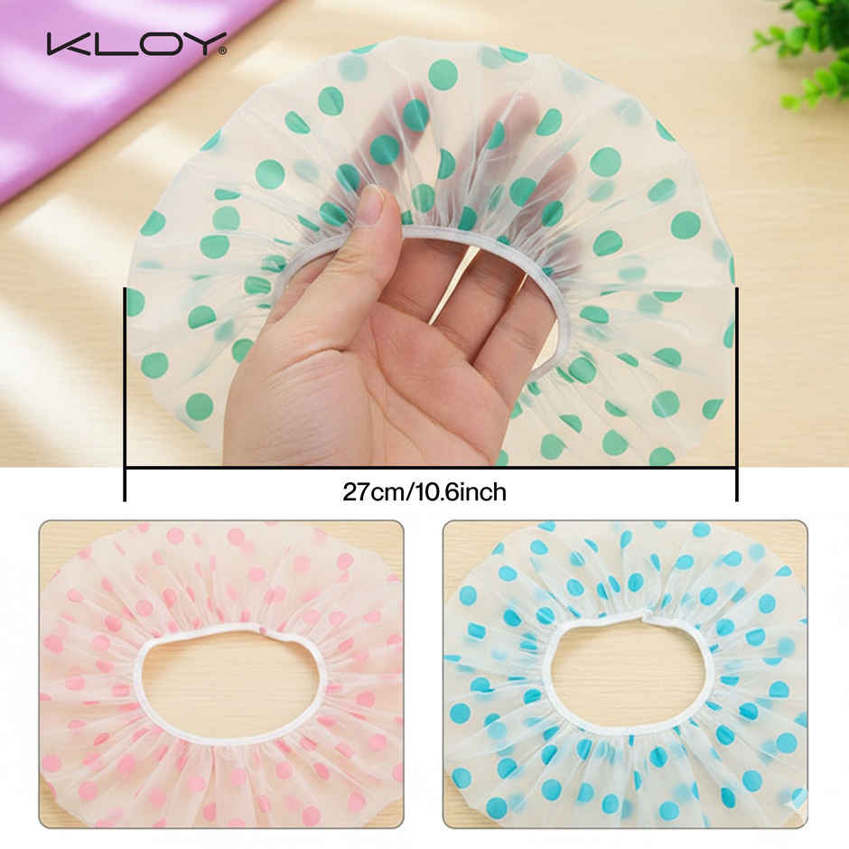 Kloy Waterproof Shower Cap | Reusable Hair Protection Cap | Multicolour