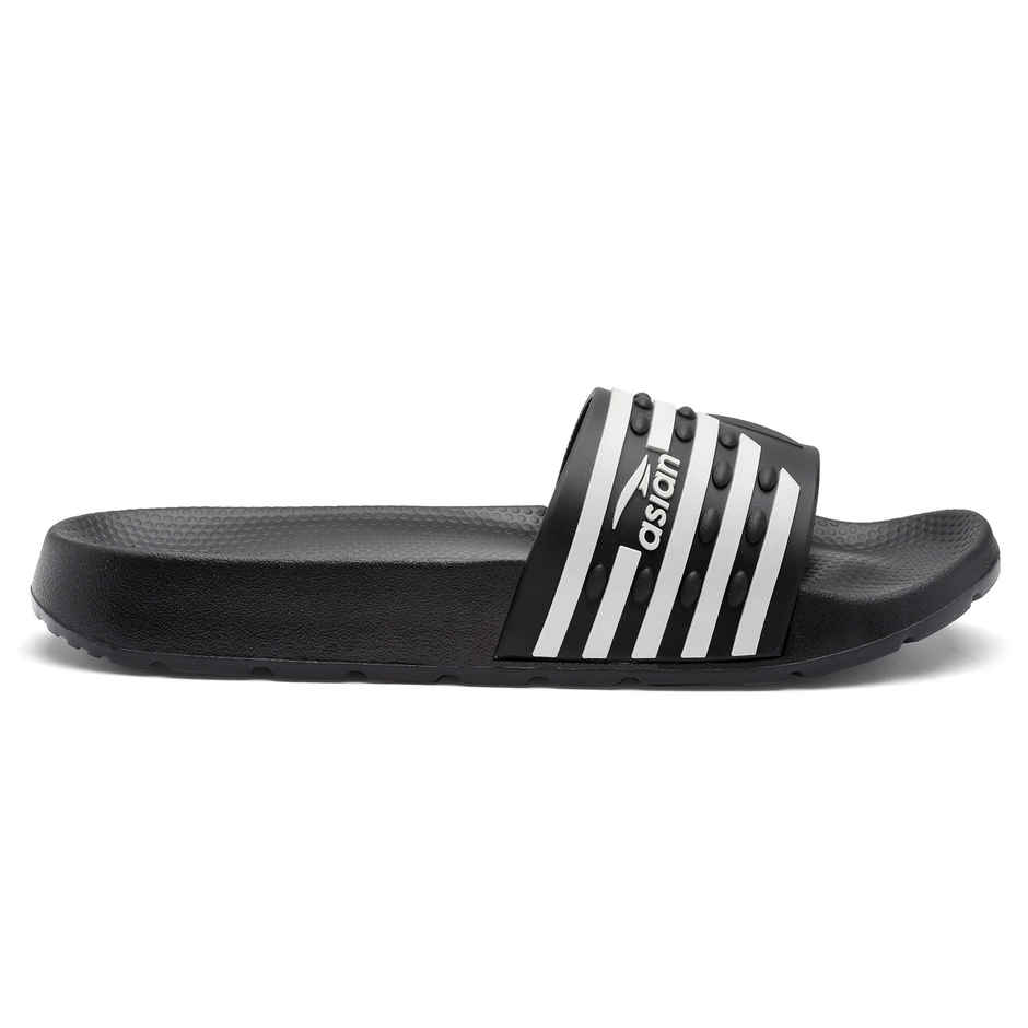 Asian Men's Slides | Slider-32 | Black and Grey - UK 8
