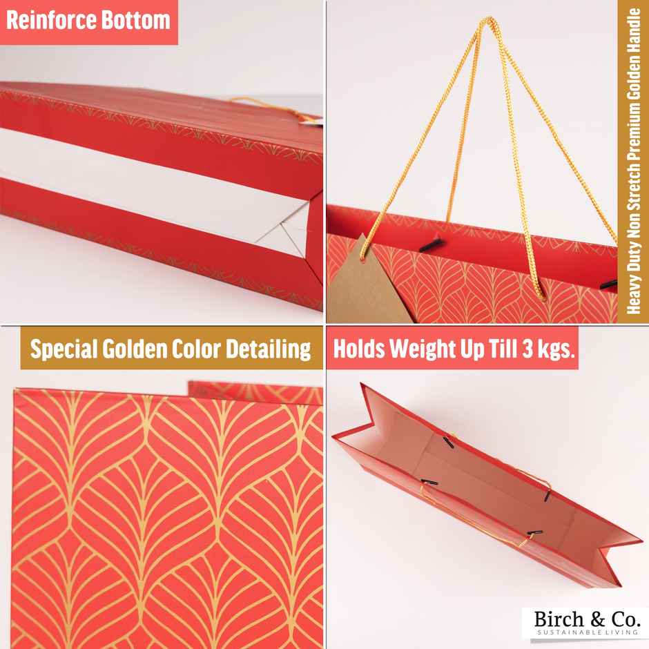 Birch & Co. Large Gift Bags | Red | Pack of 5