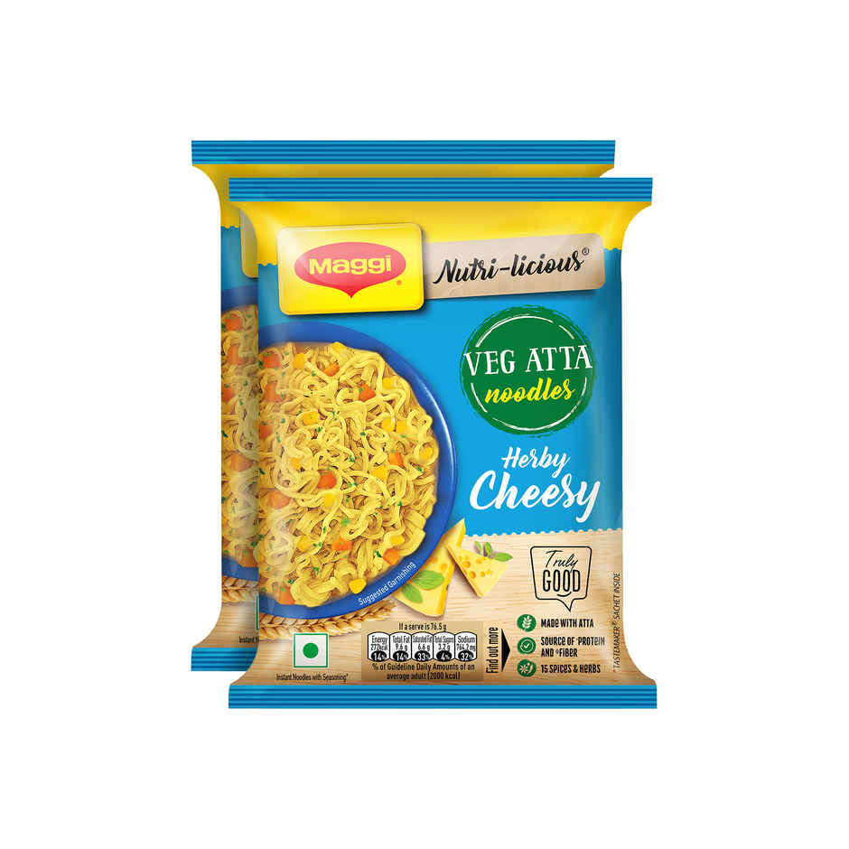 Maggi Nutri-Licious Veg Atta Noodles Herby Cheesy