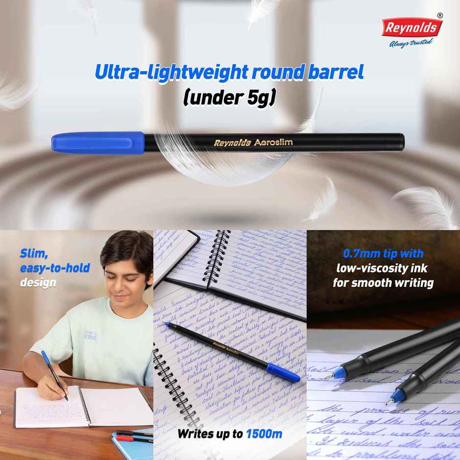 Reynolds Aeroslim Ball Pen Set (5 Blue Pens)