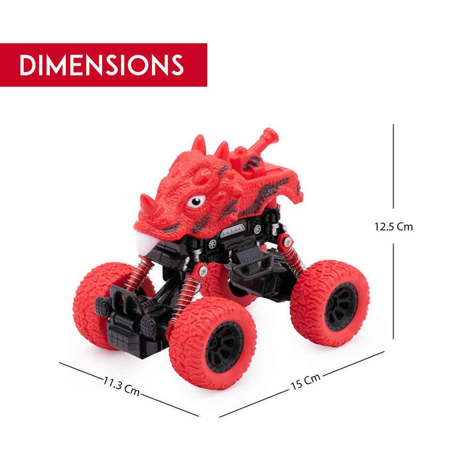 SEEDO No Battery Mechanical and Friction Power Pull Back Dino 1 | Red