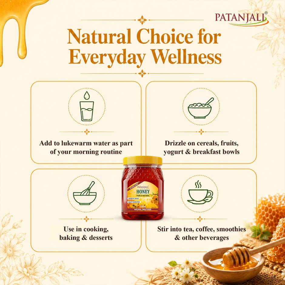 Patanjali Pure Natural Honey- No Added Sugar