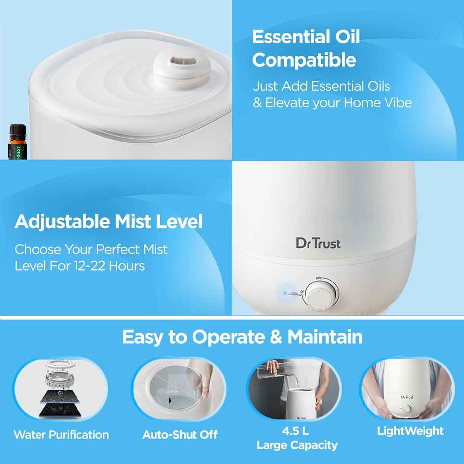 Dr. Trust 907 Cool Mist Humidifier and Ultrasonic Portable Room Home Office Humidifier