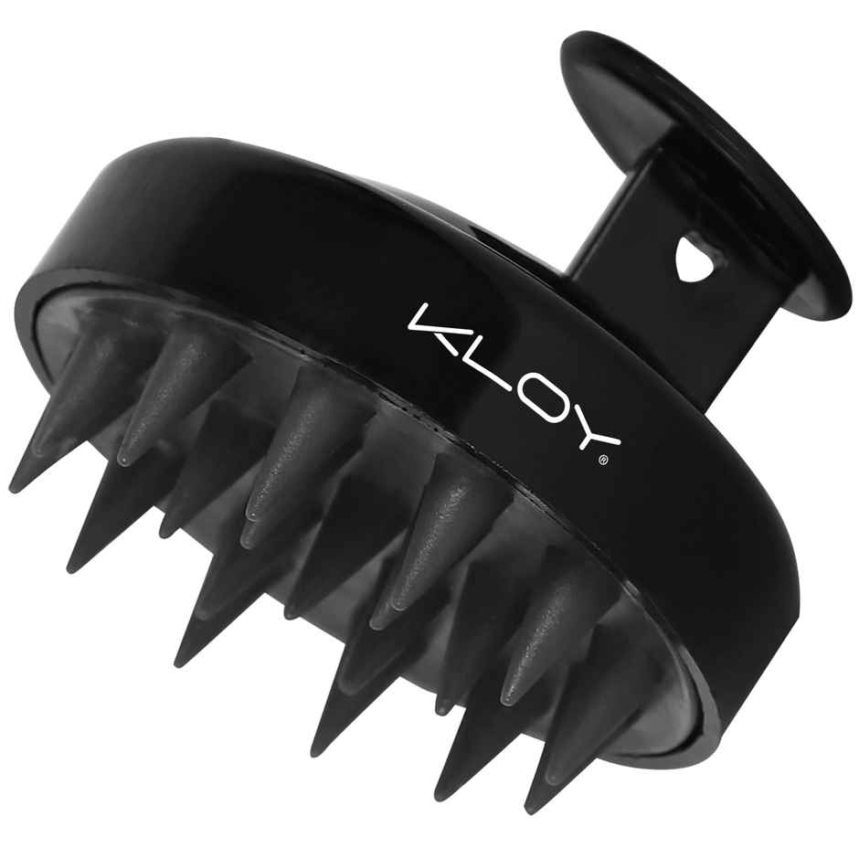 Kloy Round Hair Scalp Massager Shampoo Brush | Anti-Dandruff | Black