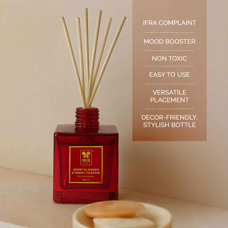 IRIS Reed Diffuser Set | Floral & Fruity Fragrance | Lasts More than 30 Days