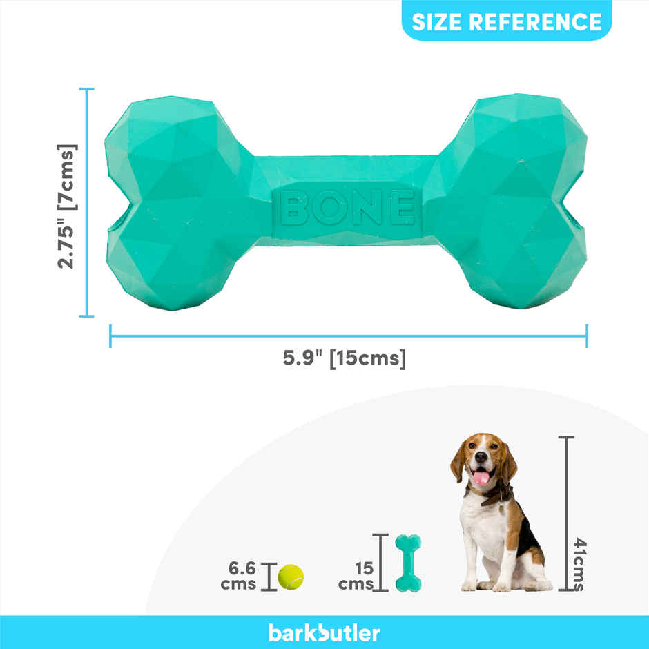 BarkButler Chu The Bone - Dog Chew Toy | 100% Natural Rubber Pet Toys | Adult Dog Toys For 10-30kg
