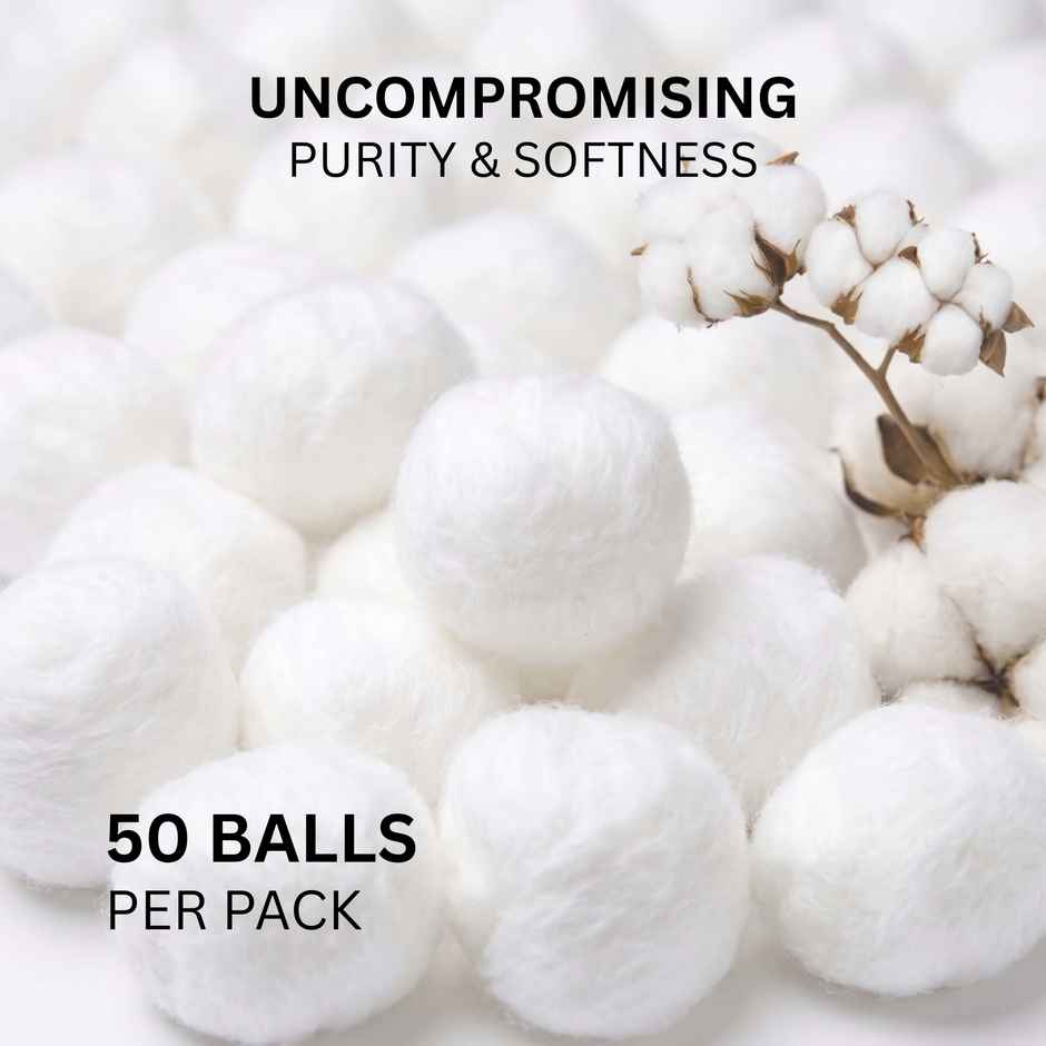 Midazzle Cotton Balls for Eye, Face Makeup and Nail Paint Remover | Pack of 50 | MICB3601