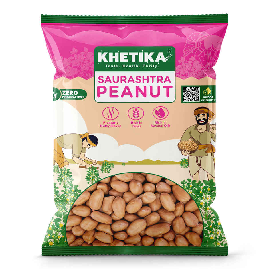 Khetika Premium Raw Peanuts | Mungfali | Groundnut | Singdana